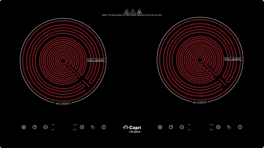 Bếp Hồng Ngoại Đôi Capri CR-800H - Hàng Chính Hãng, Sản Xuất Theo Công Nghệ Tiên Tiến Châu Âu, Tiết Kiệm Điện Và Thời Gian Nấu Tối Ưu