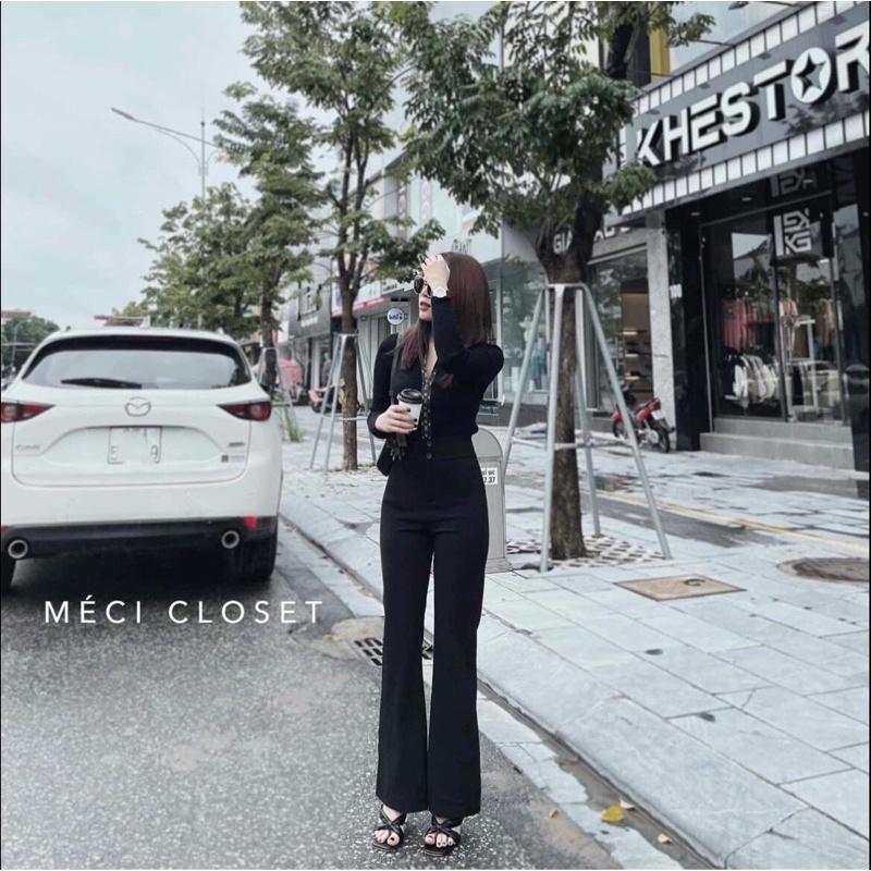 Quần Tây ống loe nữ quần ống đứng cạp cao 2 cúc cao cấp