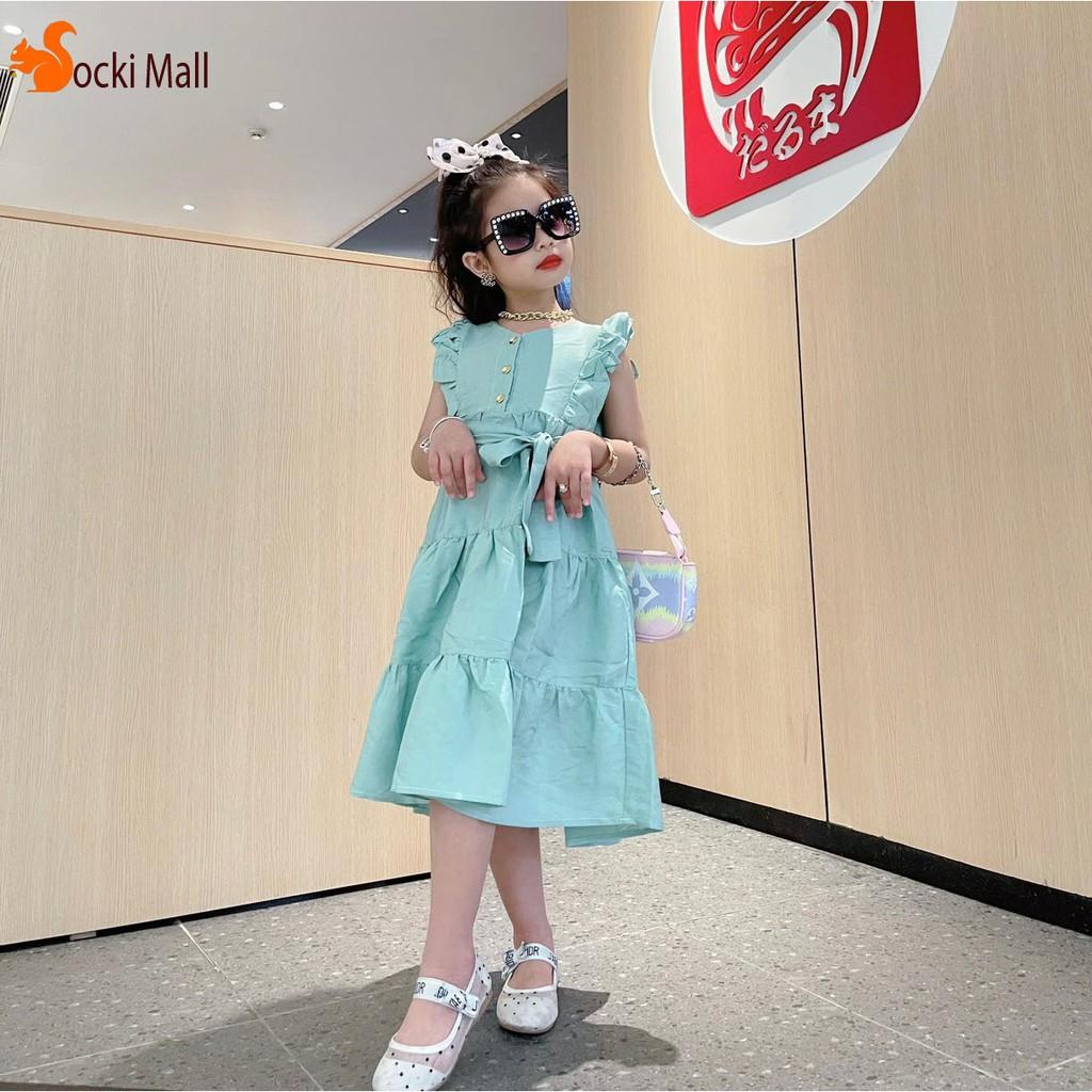 Đầm bé gái, kiểu dáng đầm maxi may xếp ly cho bé gái - Quần áo trẻ em - SockiMall