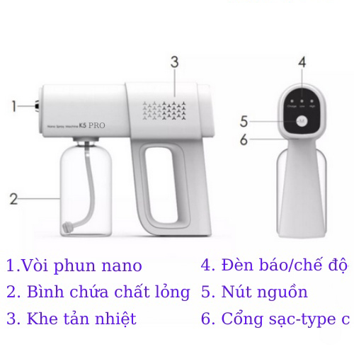 Máy xịt khử khuẩn Nano cầm tay cao cấp - K1340