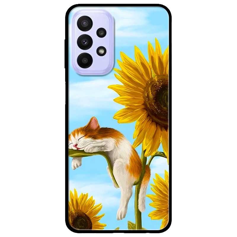 Ốp lưng dành cho Samsung A23 4G - A53 5G - A73 mẫu Mèo Ngủ Hoa