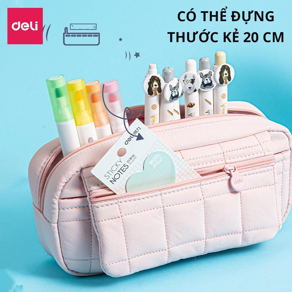 Túi Hộp Đựng Bút Vải Cotton Cute Xinh Xắn Màu Pastel Deli - Phù Hợp Cho Học Sinh Văn Phòng Đựng Đồ Dùng Cá Nhân Mĩ Phẩm Đồ Du Lịch - 67066