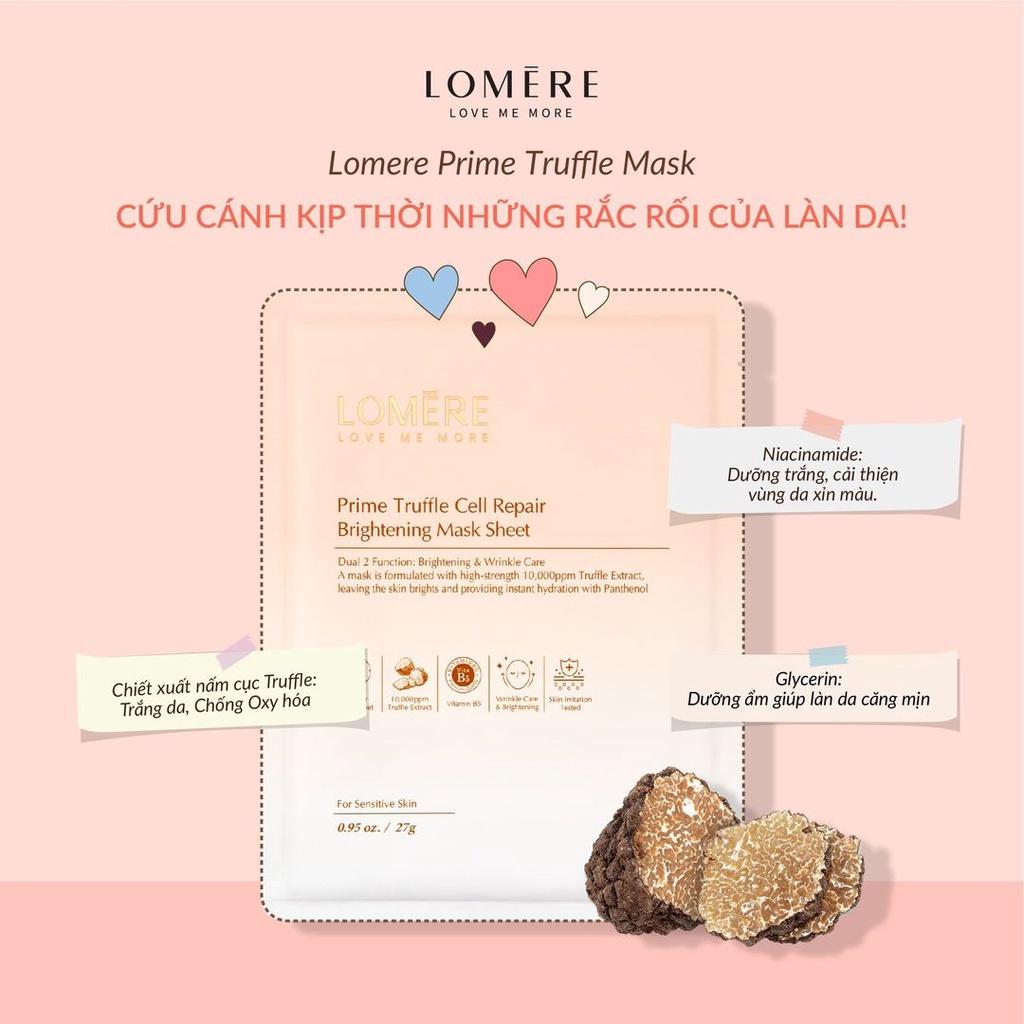 Mặt Nạ Dưỡng Trắng Da Siêu Cấp Ẩm LOMERE Prime Truffle Cell Cung Cấp Dưỡng Chất Thẩm Thấu Sâu Trong Da 27gr