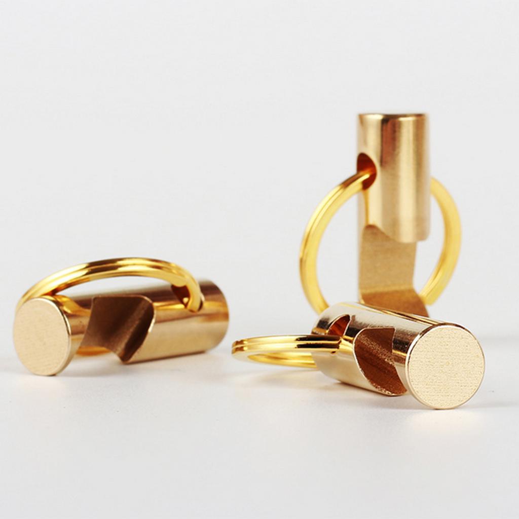 Brass Gold Bottle Opener, with Key Ring, Split Chain Key Holder Smooth Edge