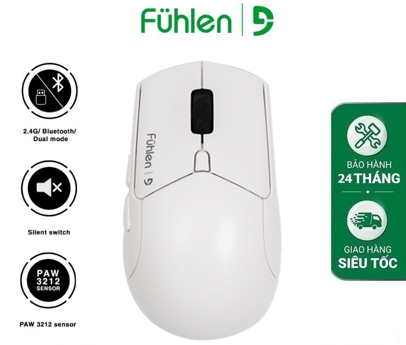 Chuột Không Dây (Bluetooth và Wireless 2.4G) Fuhlen B09s Dual Modes Silent Switch Giảm Ồn DPI 4000 - Hàng Chính Hãng