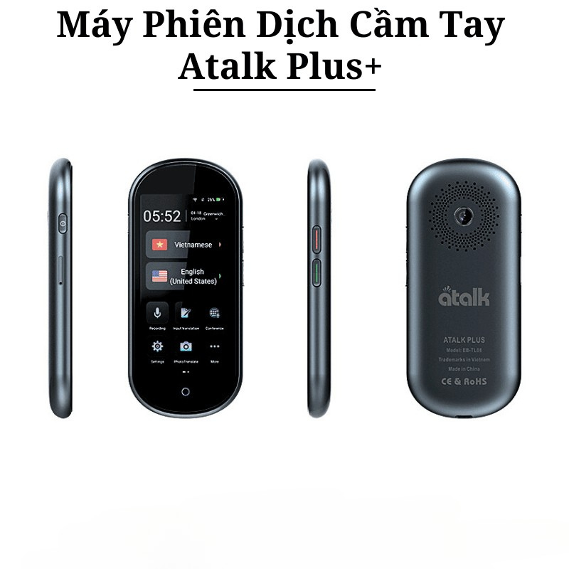 Máy Phiên Dịch Atalk Plus+ Cầm Tay Dịch 137 ngôn ngữ, Dịch offline, Dịch 2 chiều