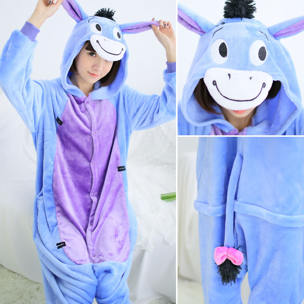 Bộ Đồ hình thú liền thân lông mịn Pijama dành Cho Người Lớn và Trẻ Em Hoạt Hình Cosplay