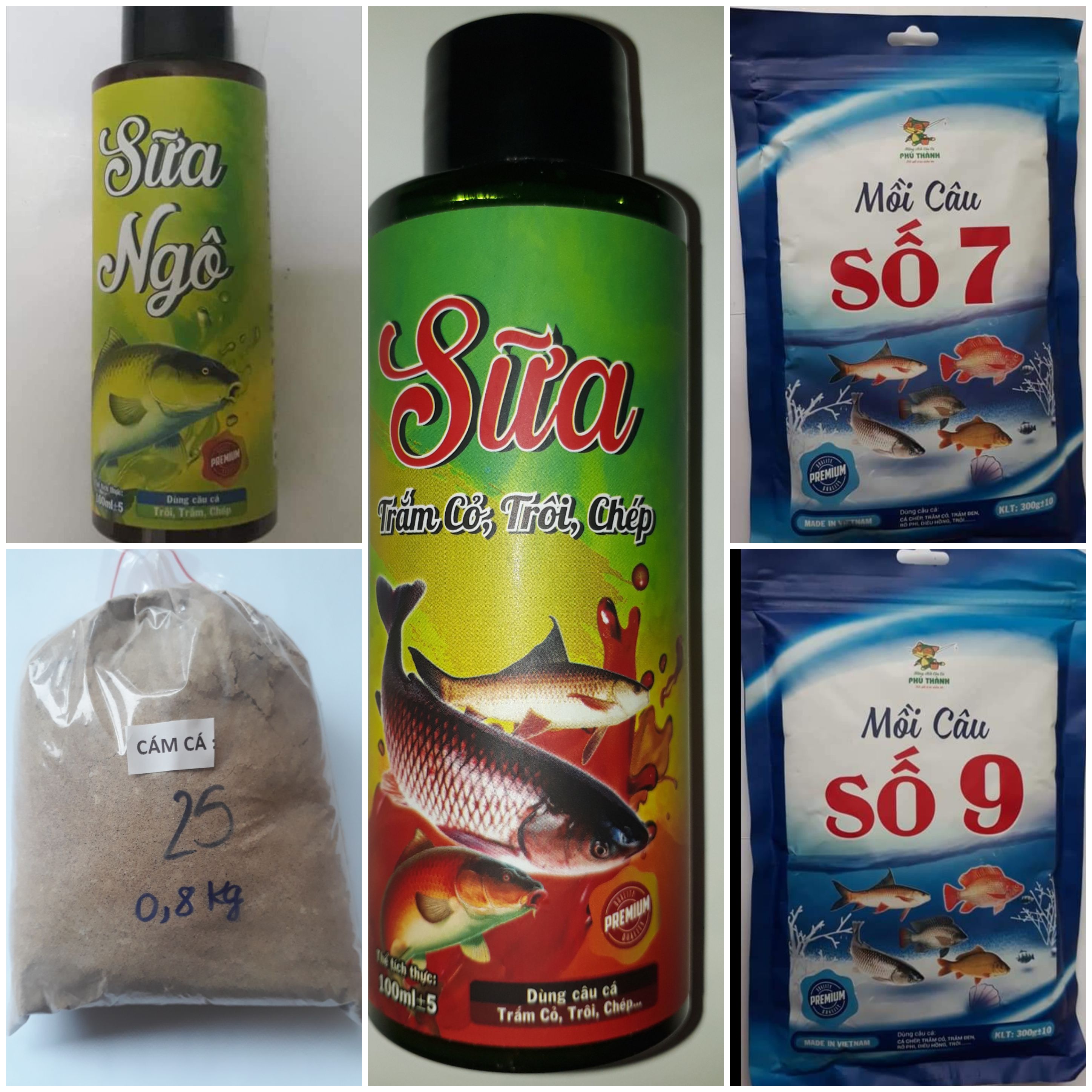 Combo gồm: Số 7,9,Cám Cá và Tinh Mùi Sữa Ngô,Trắm _trôi _chép