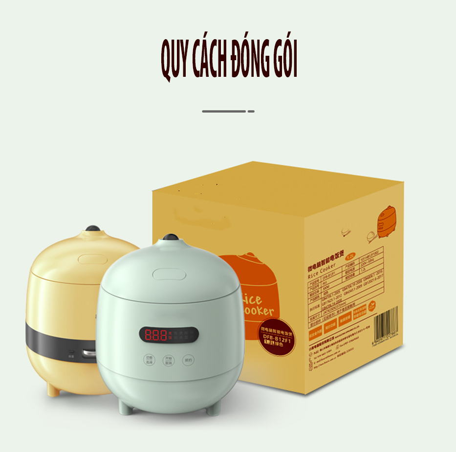 Nồi cơm điện mini đa năng DFB-B12F1 nấu mỳ, cháo, canh, súp,.... có hẹn giờ phục vụ 1-2 người ăn tặng ổ cắm 3 chấu