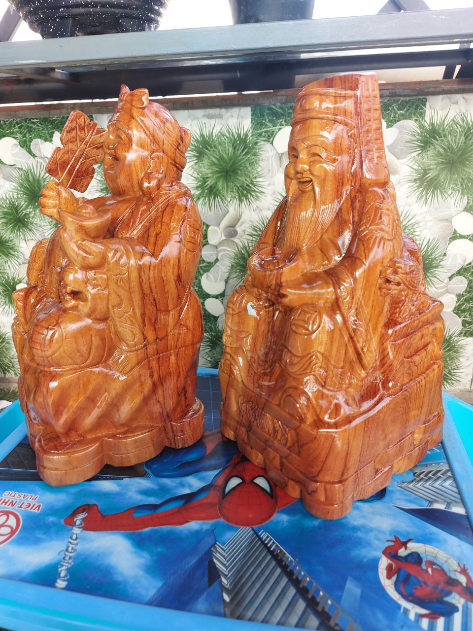 Tượng thần tài thổ địa Gỗ Hương nguyên khối siêu nặng cao 20cm