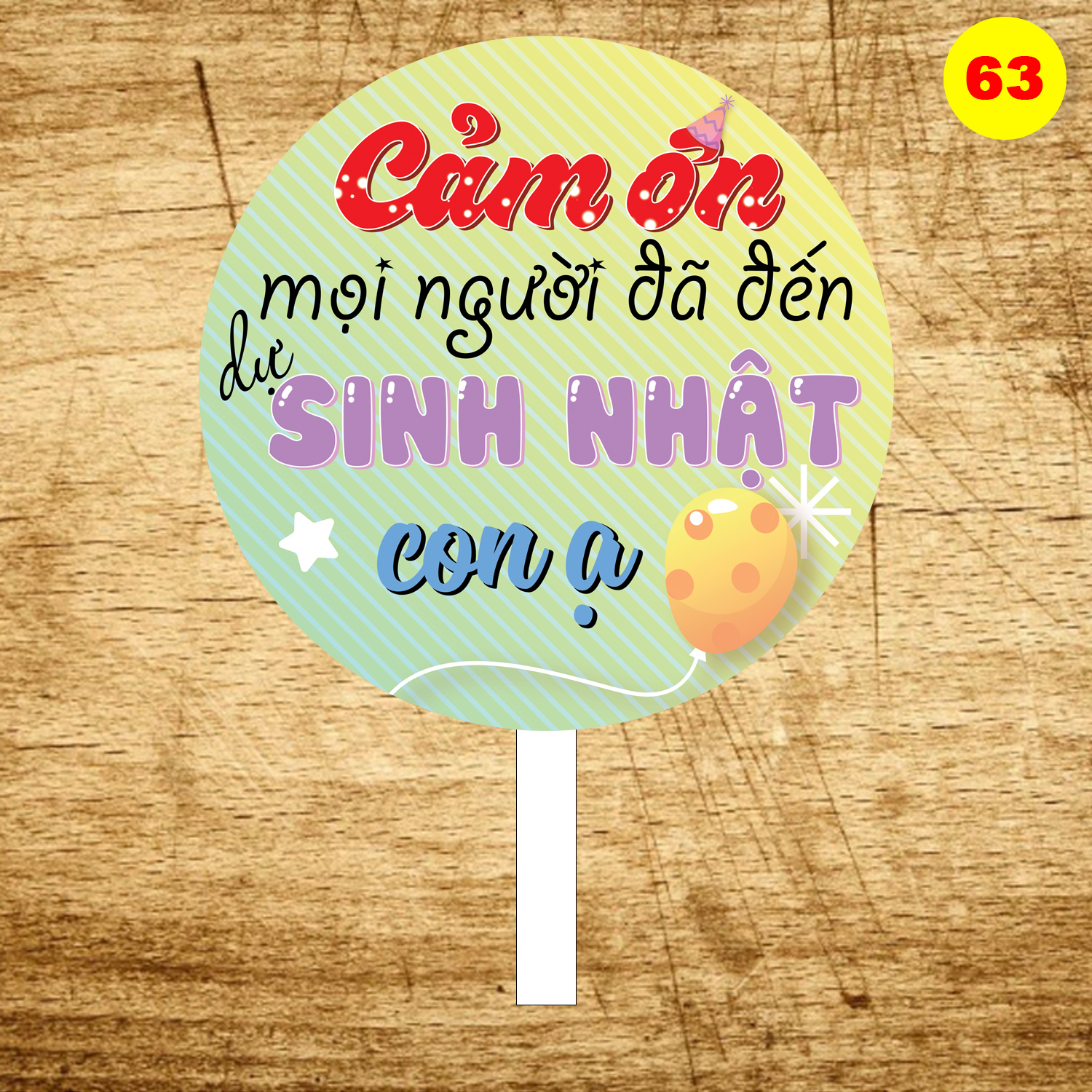 Bảng hashtag sinh nhật MS 63