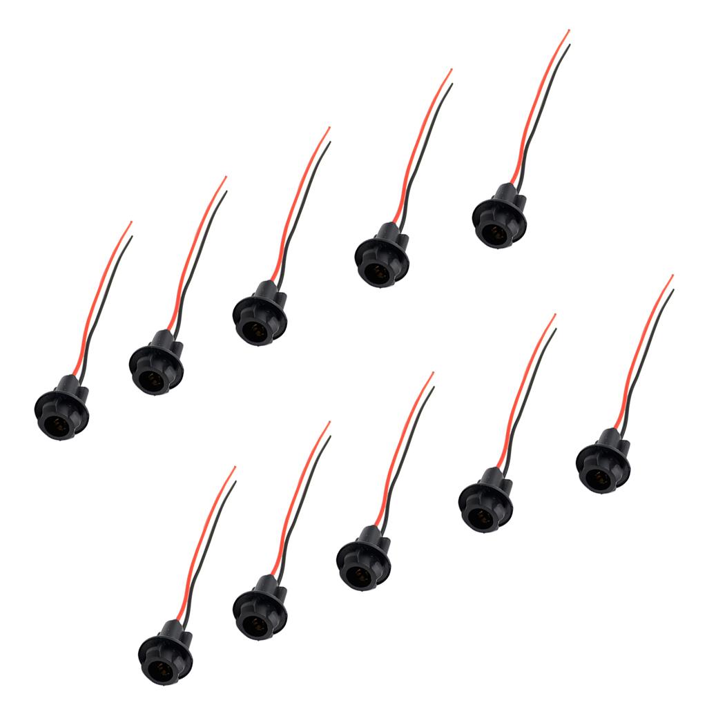 10 Pieces T10 5050 W5W Bulb Socket Holder Connector Pre-wired Adapter