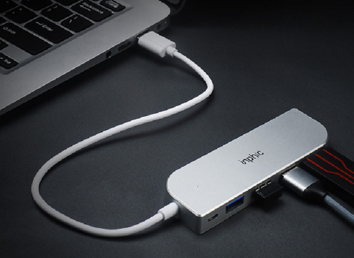 Hub USB 5 in 1 (4 cổng USB 2.0 và 1 cổng sạc Micro-USB) thương hiệu Inphic- Hàng Nhập Khẩu