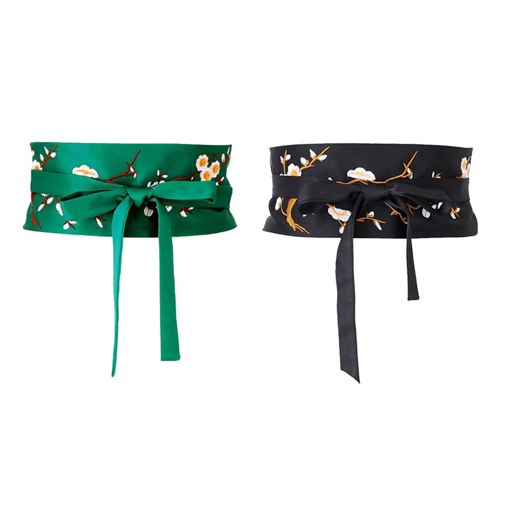 Vintage Style Embroidered Waistband Obi Belt Corset Belt For Dress