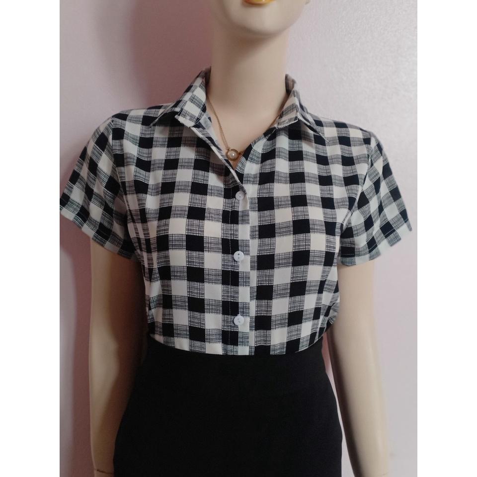 Áo sơ mi nữ tay ngắn A4098 đủ size 40-90kg