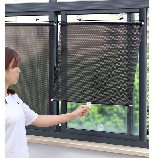 Rèm Che Nắng Ô tô, Chống Tia Uv Tự Cuộn Gọn Gàng Cho Xe Hơi, Rèm Che Nắng Cửa Sổ 58*125cm