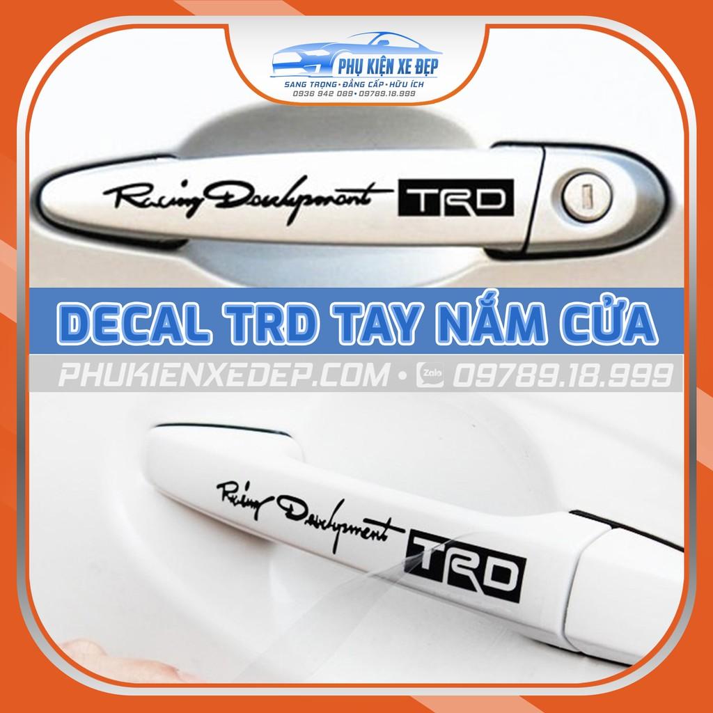 Decal tem TRD dán tay cửa xe ô tô (1 bộ 4 pcs)