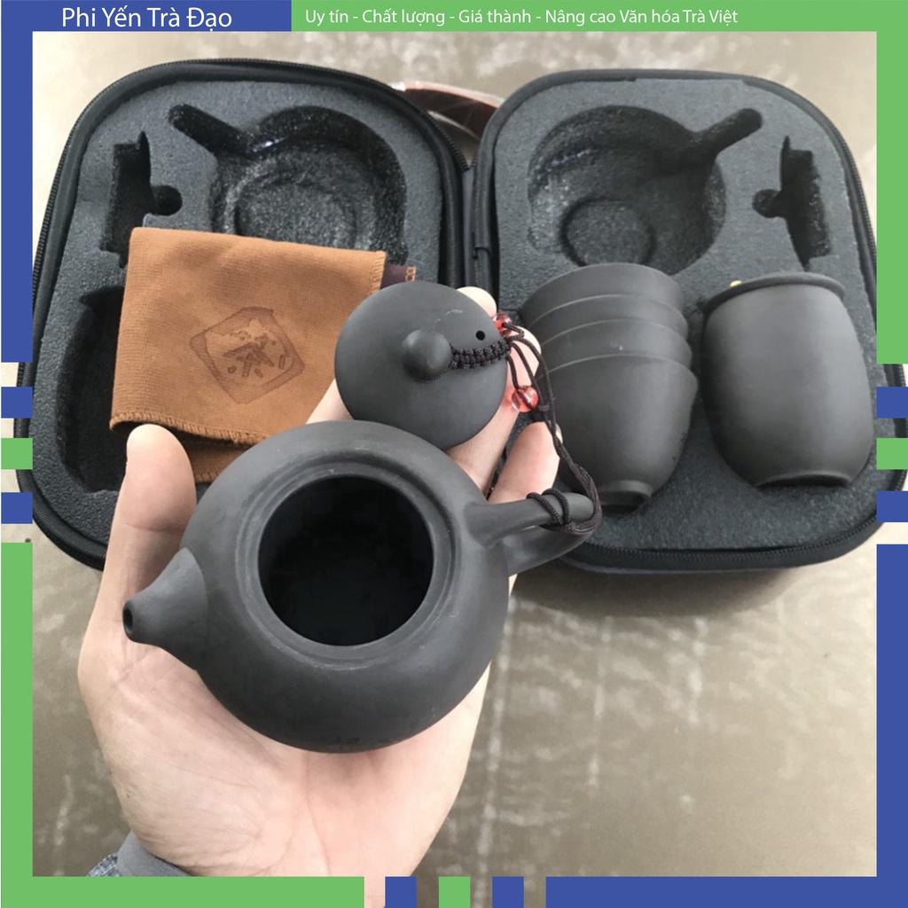 Bộ ấm trà tử sa du lịch cao cấp Gia Hòa Vạn Sự Hưng cam kết hàng loại 1 giá xưởng sản xuất