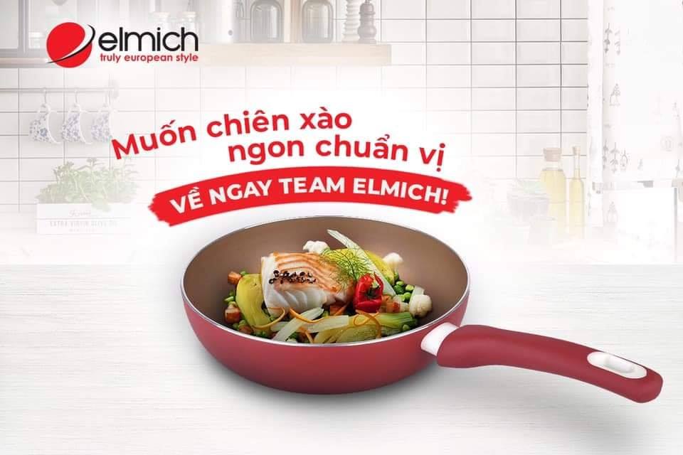 Chảo Chống Dính Sâu Lòng Cao Cấp Đáy Từ Elmich size 20/24/26/28cm Hàng Chính Hãng