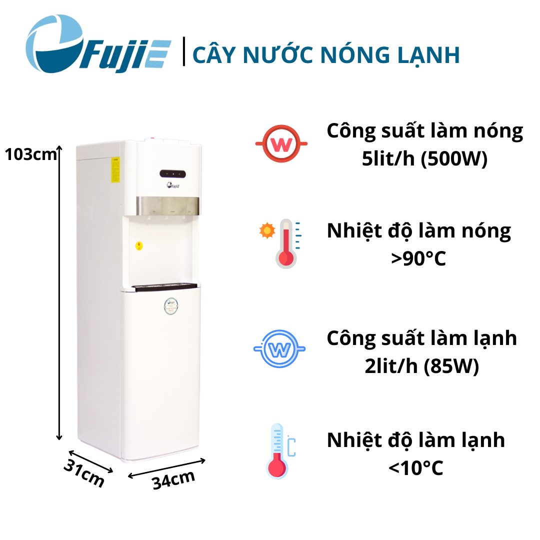 Cây nước nóng lạnh bình âm FujiE WD6500C, làm lạnh nhanh bằng Block khóa vòi nóng an toàn, Bảo hành 2 năm - Hàng chính hãng