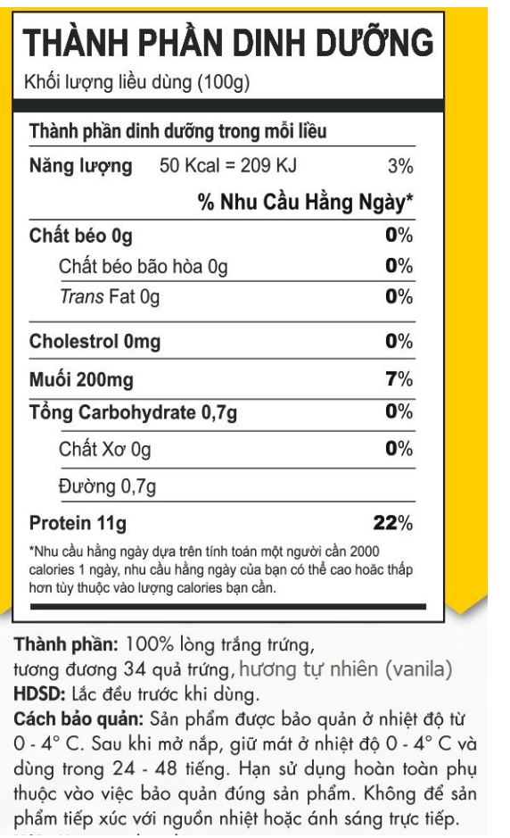 Lòng Trắng Trứng Thanh Trùng Ovovita Chai 1kg. Cung Cấp Dưỡng Chất Thiết Yếu