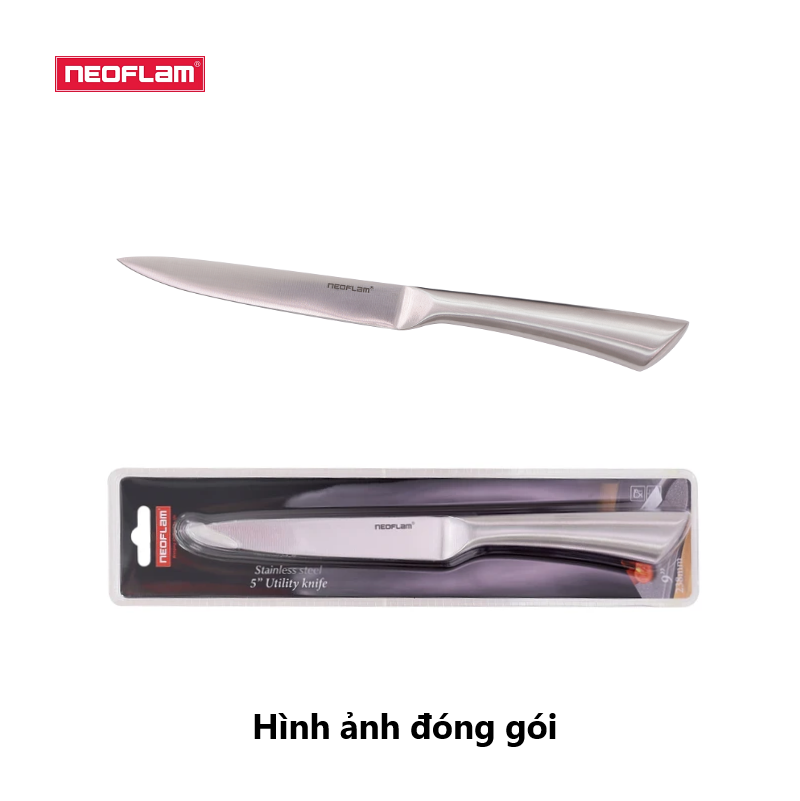 Bộ dao 3 cỡ vừa Inox Neoflam/ iMat., Lưỡi thép cacbon 3CR14 sắc, bền bỉ, cán dao làm bằng inox 430 không gỉ_2 Combo lựa chọn