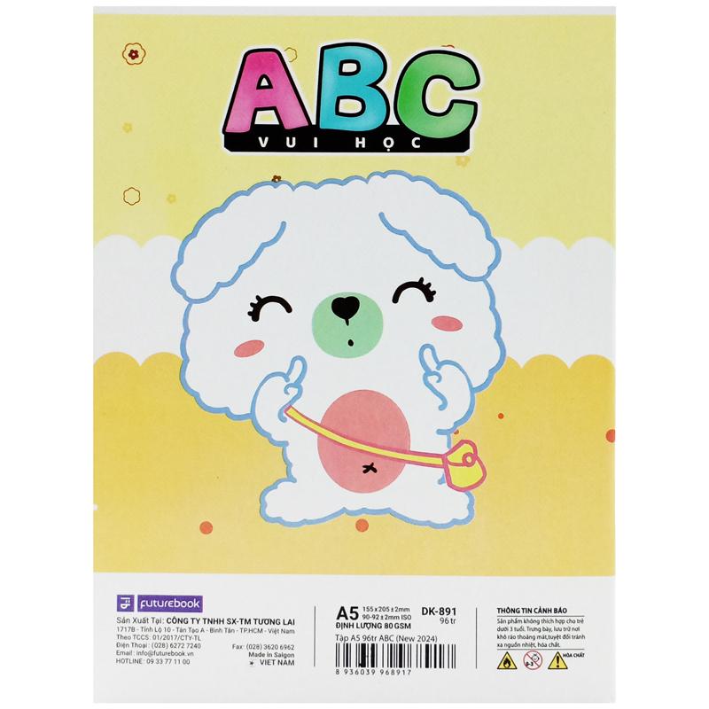 Tập Học Sinh Vui Học ABC A5 - 4 Ô Ly - 96 Trang 80gsm - futurebook DK891 (Mẫu Màu Giao Ngẫu Nhiên)