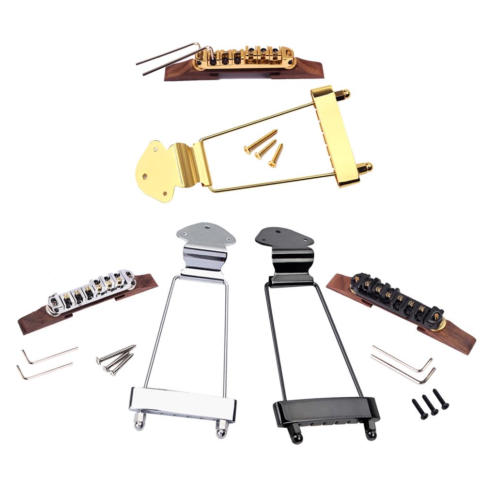 6 String Archtop Jazz Guitar Tailpiece Rosewood Bridge Screws Wrenches Set