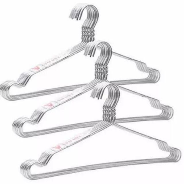 Set 10 móc nhôm treo quần áo cho gia đình