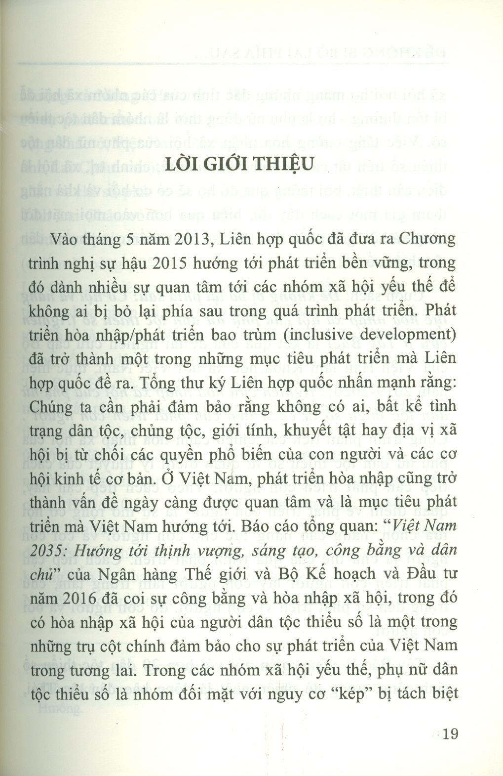 ĐỂ KHÔNG BỊ BỎ LẠI PHÍA SAU: Cơ Hội Và Năng Lực Hòa Nhập Xã Hội Của Phụ Nữ Dân Tộc Thiểu Số (Nghiên cứu ở Tây Bắc) (Sách chuyên khảo)