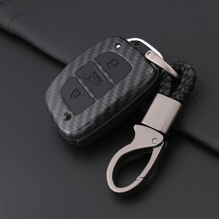 Bao da cacbon cao cấp bọc chìa khóa dành cho hãng xe Hyundai