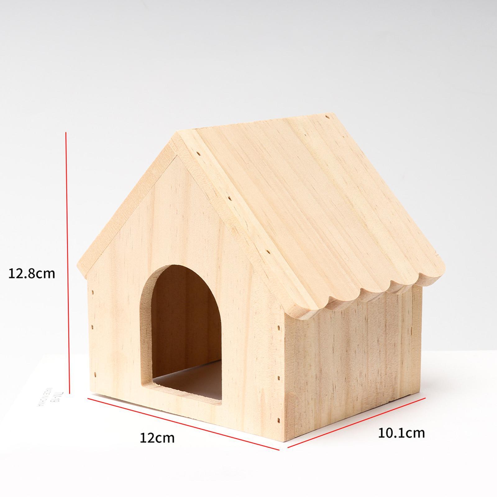 Hamster Wood House Hut Cage Accessories for Syrian Hamsters Lemmings Gerbils