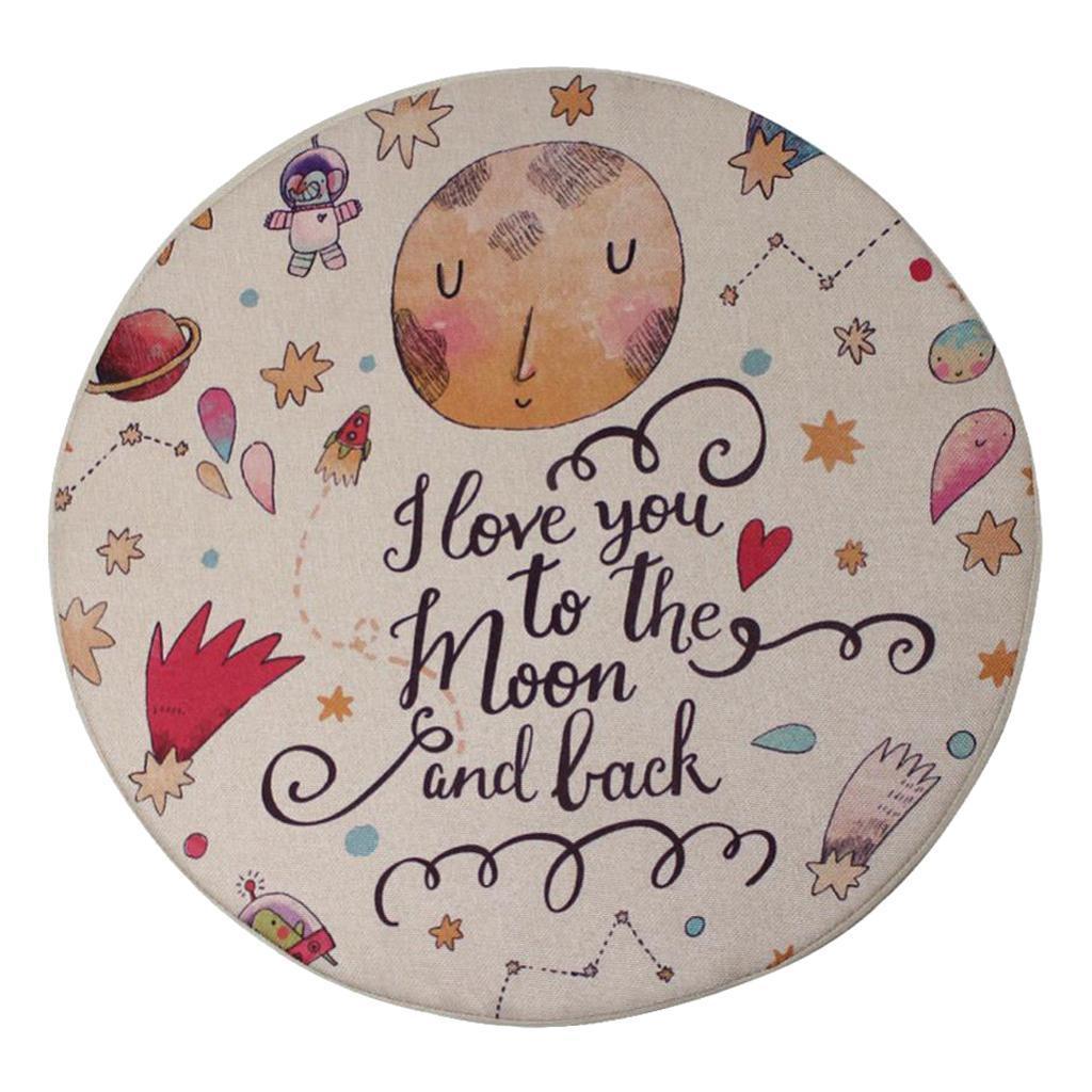 2xComfortable Non- Cushion Linen Round Mat Durable Stool Pad 40cm