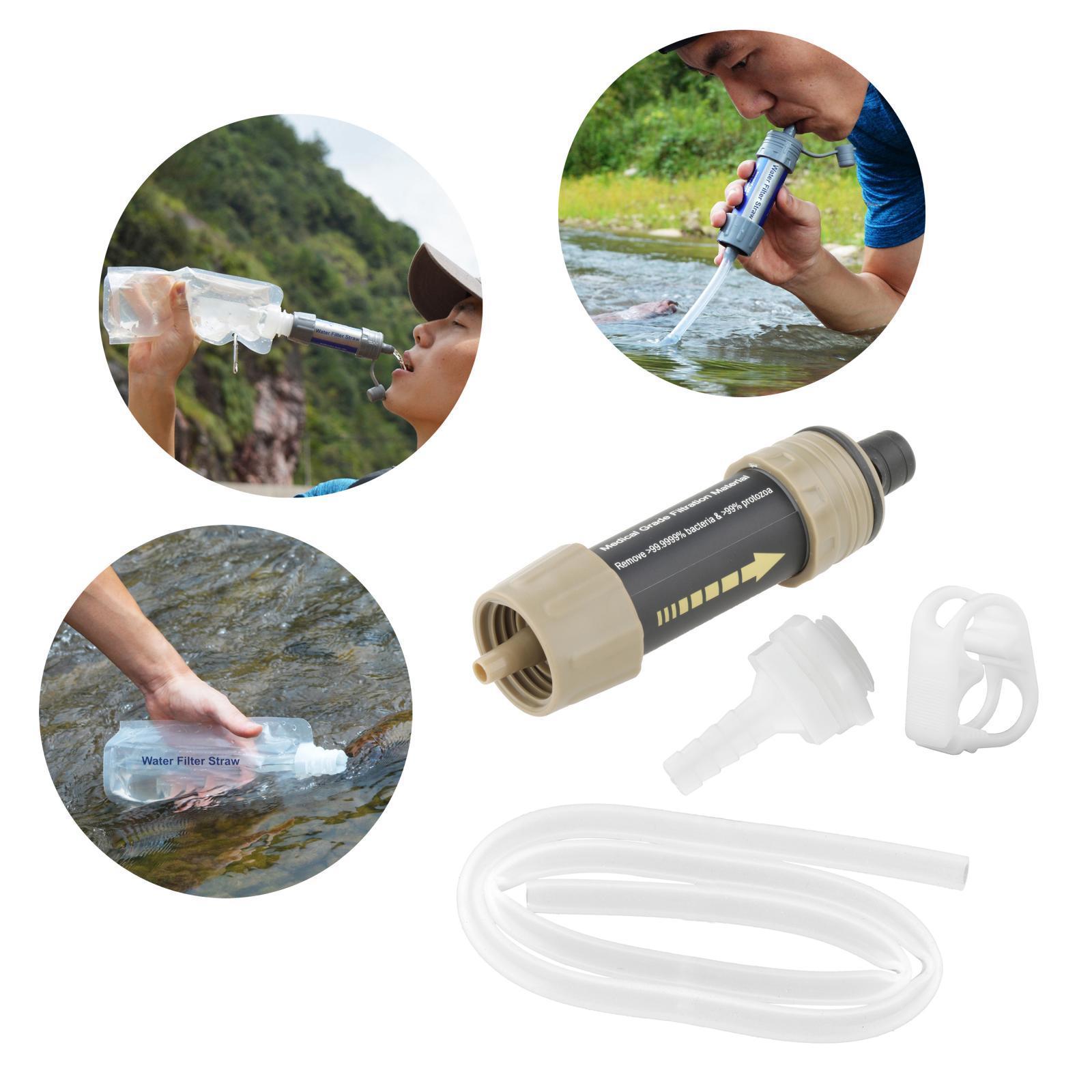 Portable Water Filter Straw Kit Outdoor Water Filtration Instant Water Filter Survival Kit for Survival Camping Traveling Backpacking Hiking