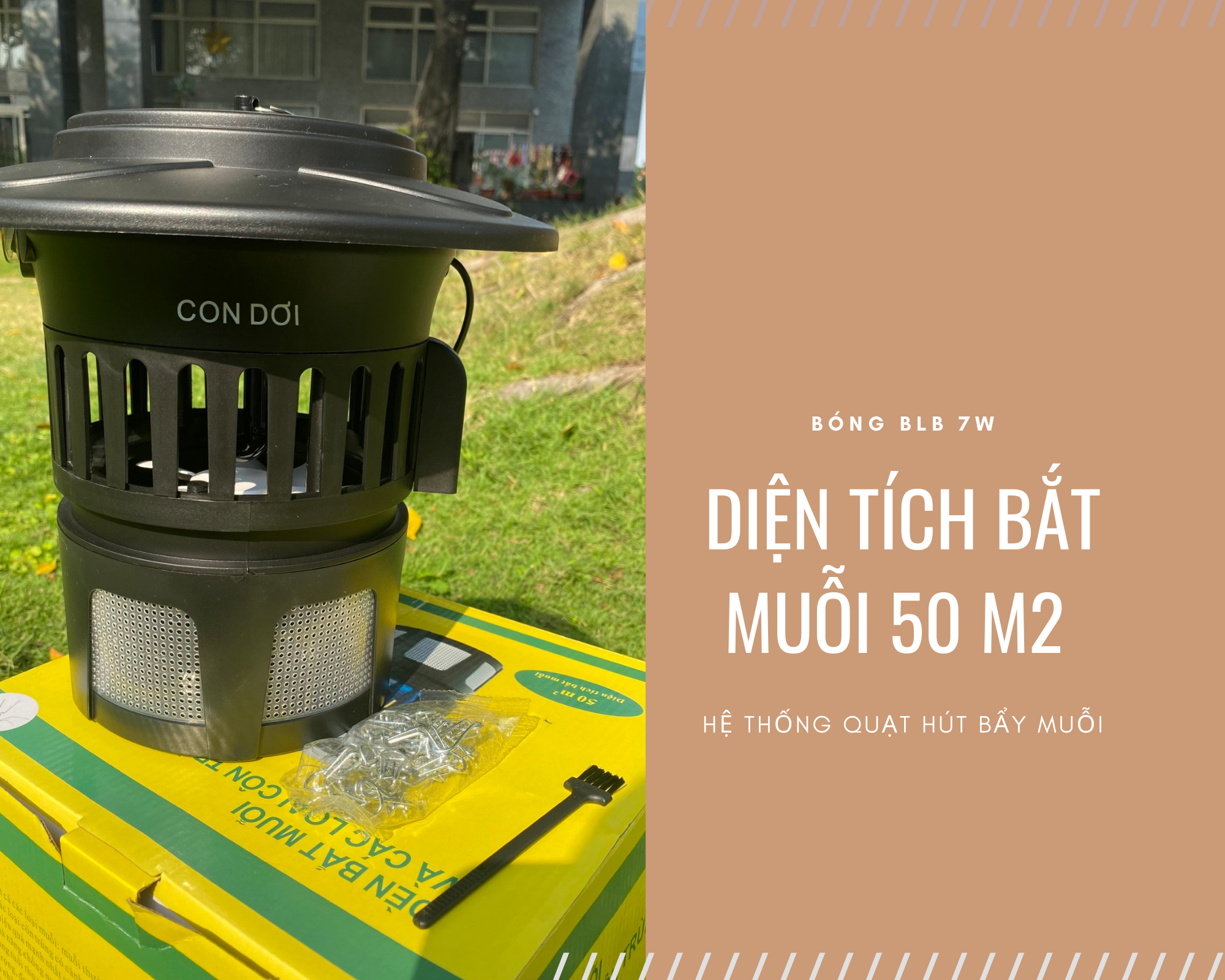 Đèn bắt muỗi con dơi model CN06 loại quạt hút - chống nước