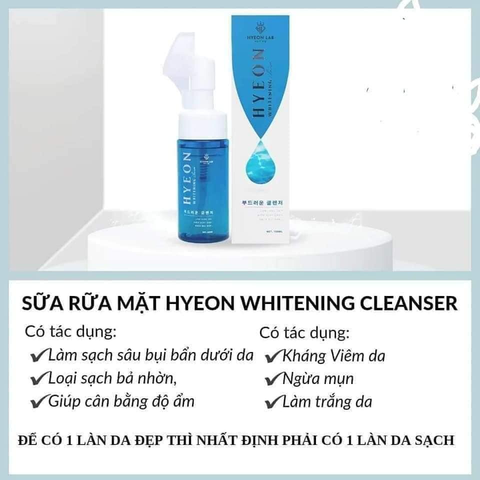 HYEON WHITENING CLEANSER| Sữa rửa mặt Hyeon Lab| Loại đi cặn bẩn sâu dưới lỗ chân lông,Massage với đầu bàn chải siêu mềm