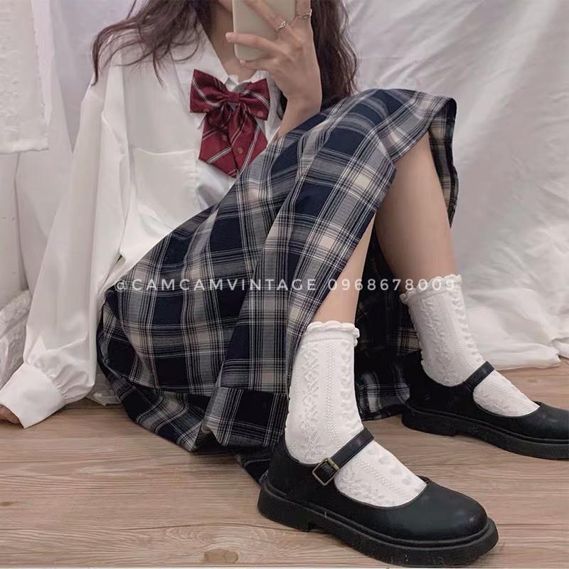 SET TẤT TRẮNG LOLITA CỔ CAO NỮ VỚ CAO CỔ TIỂU THƯ LOLITA TẤT VỚ NỮ CỔ BÈO NHÚN ULZZANG STYLE HÀN QUỐC