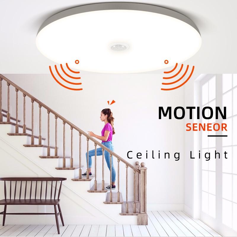 Đèn LED với cảm biến chuyển động Đèn trần PIR Cảm biến ánh sáng ban đêm Đèn tường 110V 220V 15/20/30/40W cho hành lang cầu thang nhà