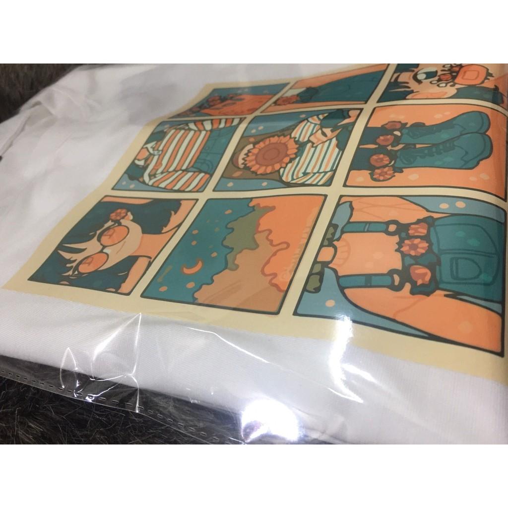 Áo thun unisex HOẠT HÌNH cute tay lỡ dáng rộng