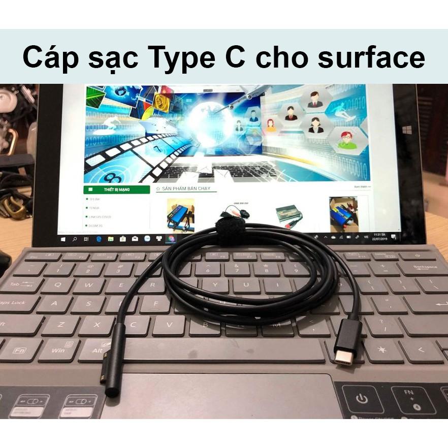 Dây cáp sạc type C cho surface Pro 3/4/5/6/7 và surface laptop 1/2/3