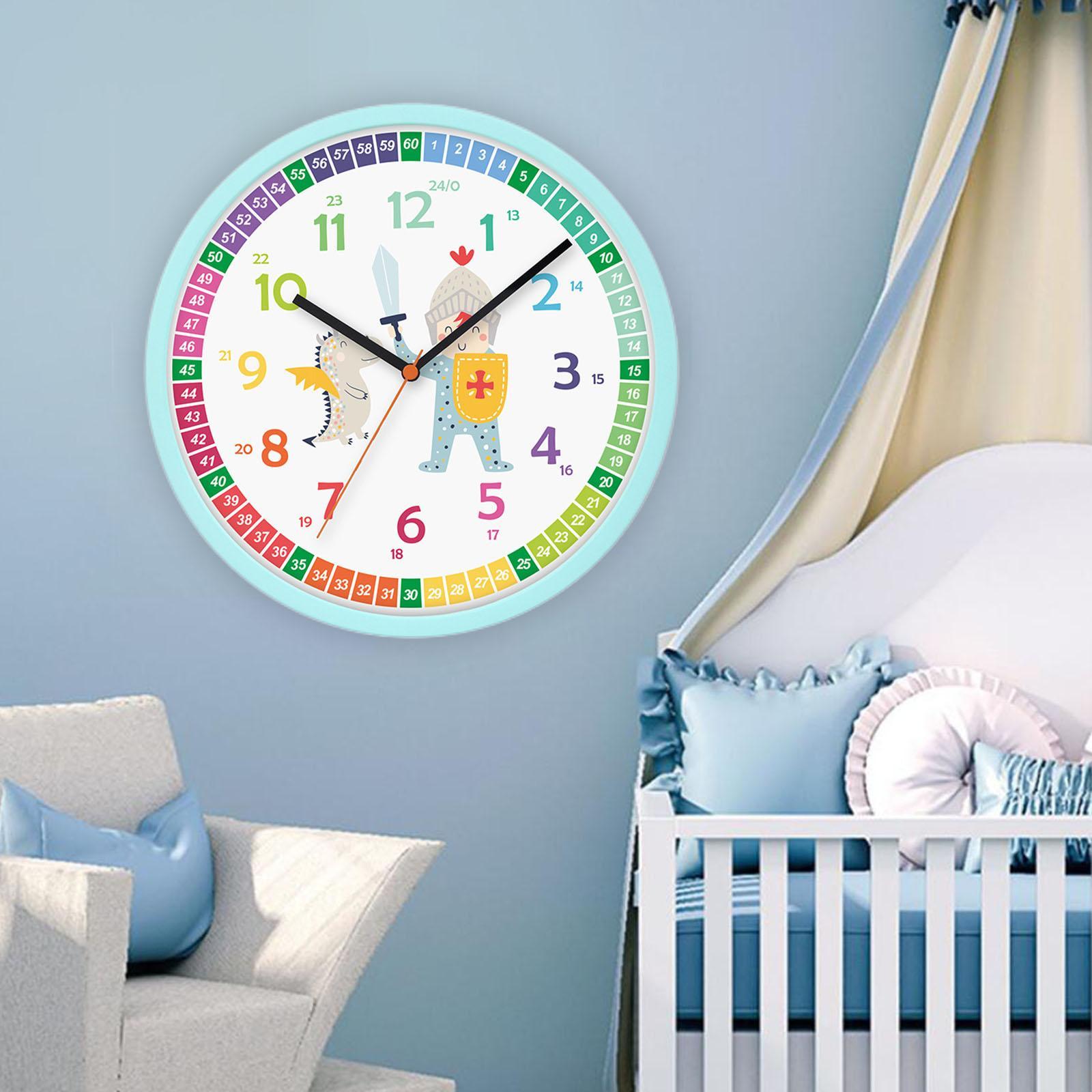 10" Analog Clock for Kids Teaching Clock Silent for Kids School Home Teachers Living Room