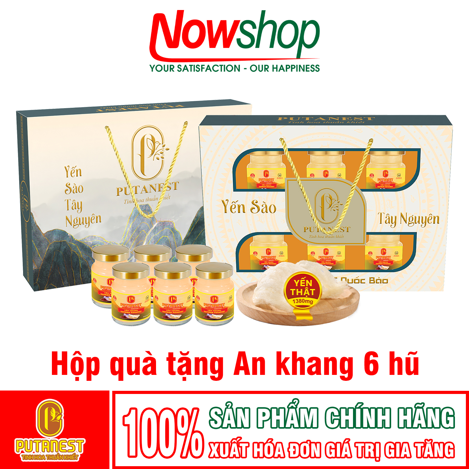 Yến chưng Saffron PUTANEST hộp quà tặng cao cấp 12 hũ 70ml bổ dưỡng đẹp da ngừa lão hoá