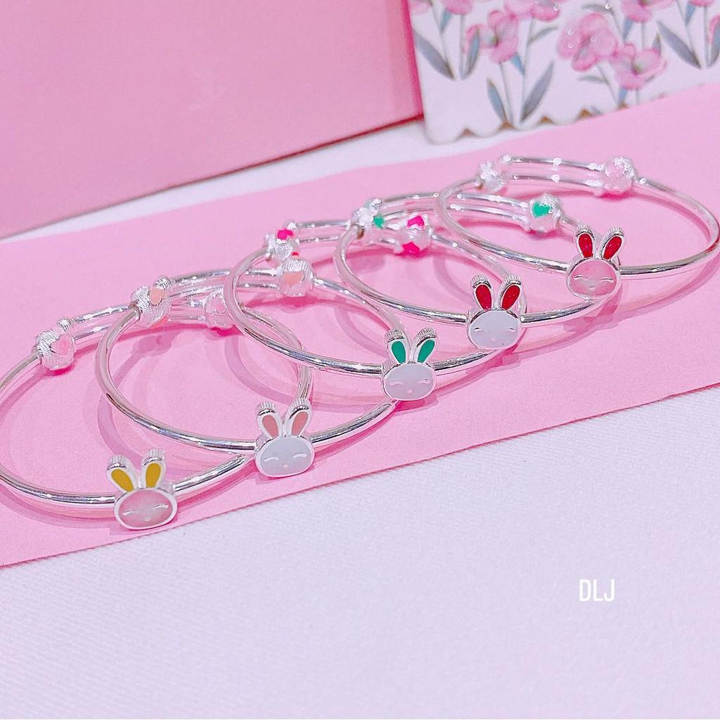 Lắc tay,vòng tay bạc cho bé gái charm màu sắc hình nghộ nghĩnh dễ thương,khoá điều chỉnh size to nhỏ dễ dàng MS170