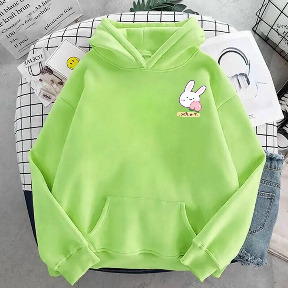 Áo hoodie nam nữ in hình Thỏ dễ thương, chất nỉ dày dặn, nón 2 lớp, thích hợp làm áo cặp