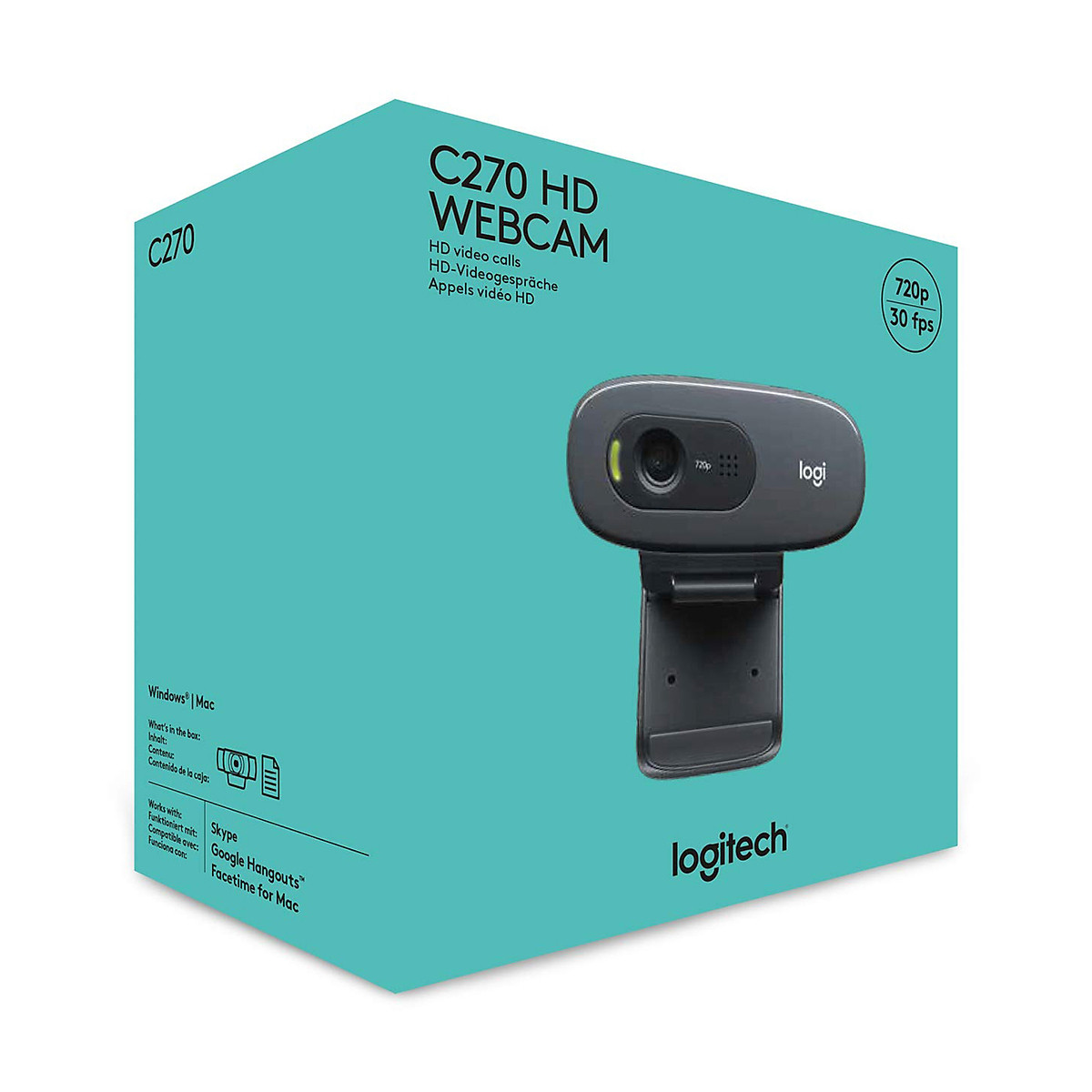 Webcam Laptop 720P Logitech C270 - Hàng Nhập Khẩu