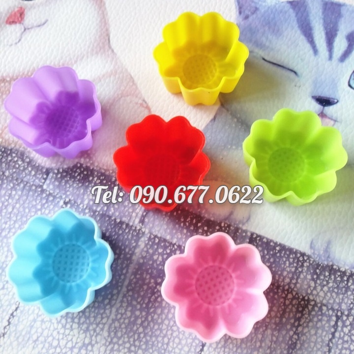 Bộ 10 khuôn silicon 3 lớp làm bánh, rau câu, bánh bông lan, bánh da lợn, bánh Cookie hoa hướng dương – Mã số 1163