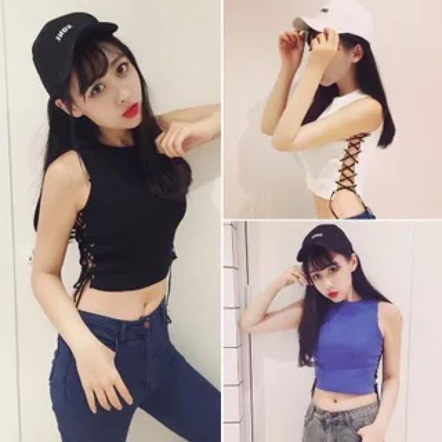 Áo Croptop Đan Dây Eo