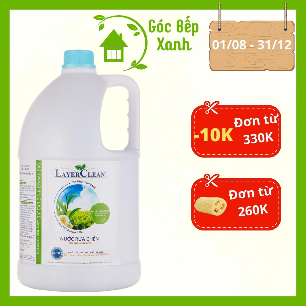 Nước Rửa Chén Layer Clean - Nước Rửa Chén Hữu Cơ - Nước Rửa Chén 5L