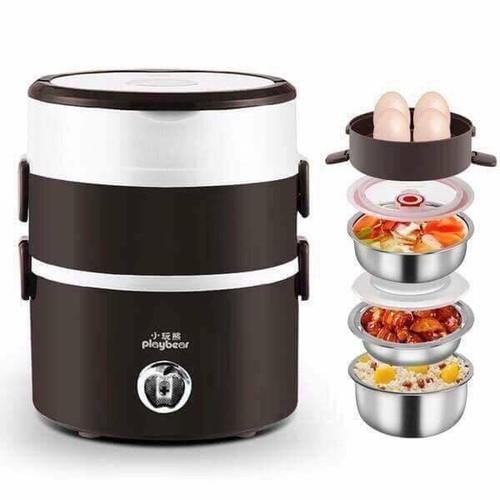 Nồi Cơm Điện Mini 3 Tầng Inox - Hộp Cơm Điện - Loại Tốt