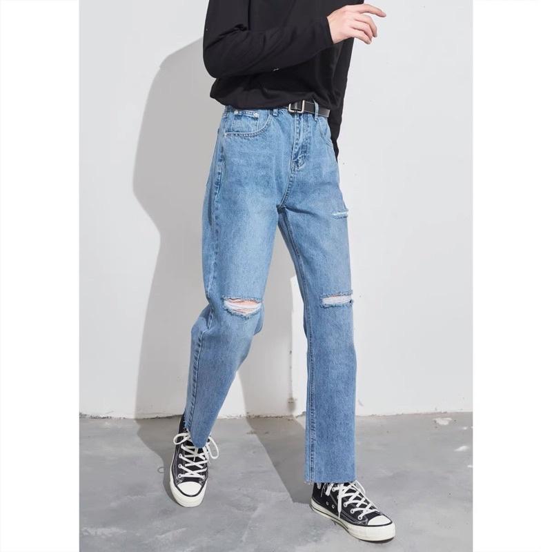 Quần baggy jeans nam quần jeans ống suống hàn quốc